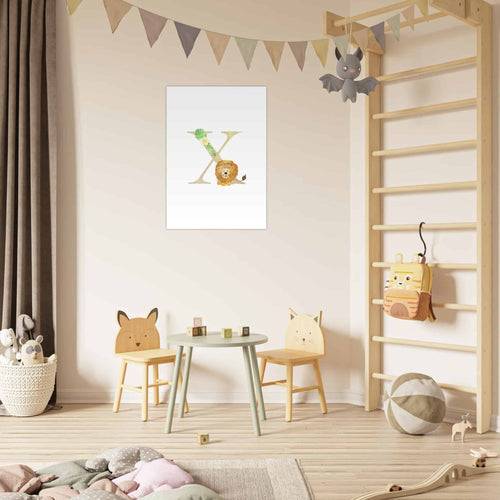 Artfulprints  Letter X kindernaam   poster A4 21x29.7 cm - vtwonen shop