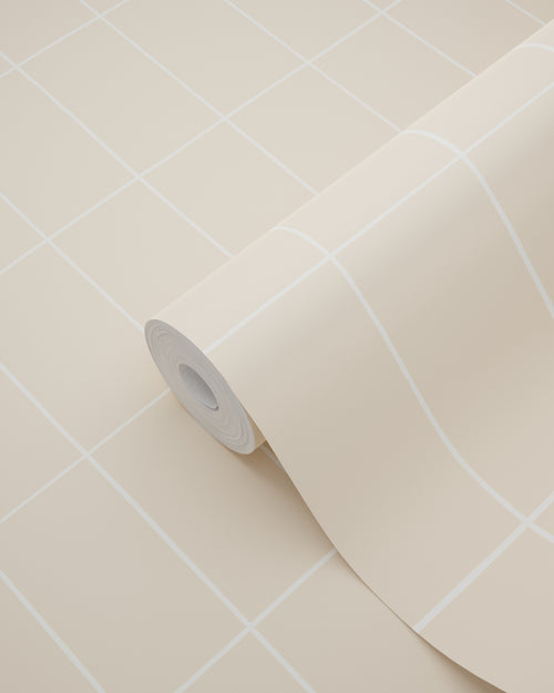 ESTAhome behang kleine tegeltjes pastel geel - 50 x 900 cm - 131787