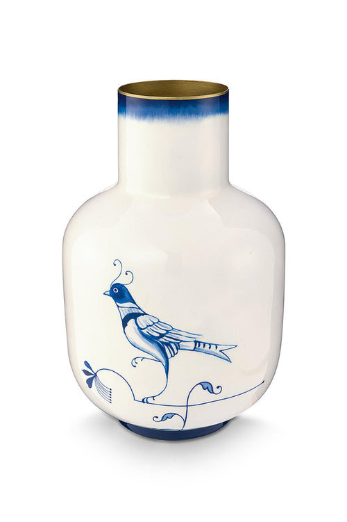 Pip Studio Vaas Pip & The Blue Bird - Metaal - Blauw - 30cm