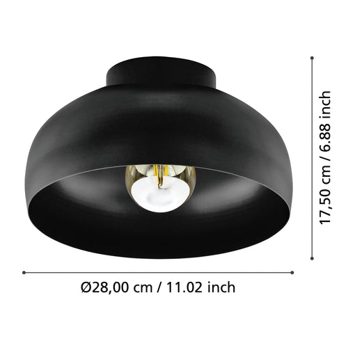 EGLO plafondlamp Mogano 2 - e27 - ø28 cm - zwart