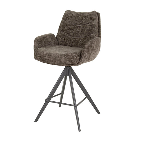 Giga Meubel Barstoel Lounge - Taupe - Draaibaar - Zithoogte 67cm - Set van 2