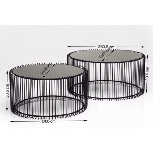 Kare Design Salontafel Wire Wit (2/Set)