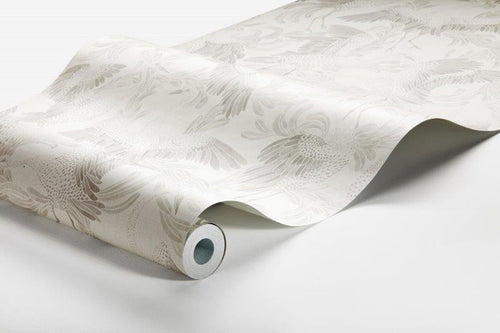 Borastapeter behang kraanvogels wit en lichtgrijs - 53 cm x 10.05 m - 660317 - vtwonen shop