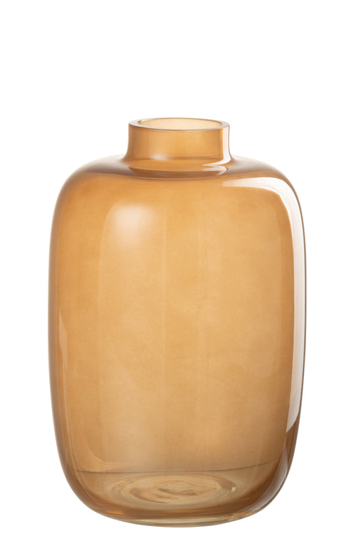 J-Line vaas Rita - glas - oranje - small - 22.5 cm hoog