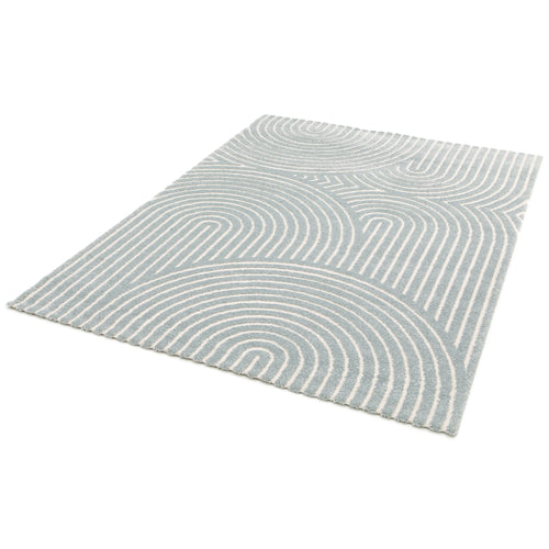 AFK Living vloerkleed Groove - reliëfeffect - blauw - 120 x 170 cm
