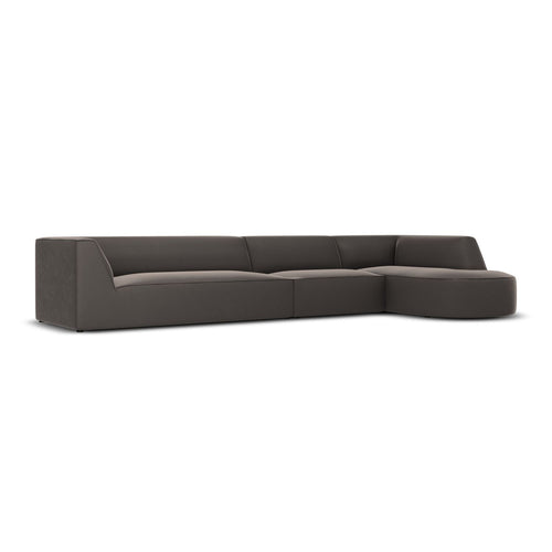 Cosmopolitan Design - Modulaire hoekbank rechts Siena 5-zits, flueel donkergrijs - 180x366x69cm