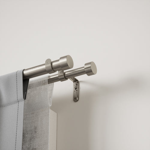 Umbra uitschuifbare dubbele gordijnroede Cappa - 309 x 14 x 7 cm - Nikkel/staal