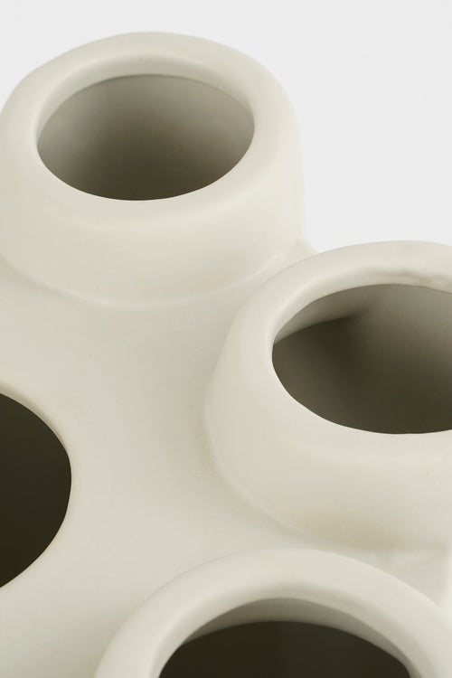 Mica Decorations Minda Tulpenvaas - H34 x Ø28 cm - Keramiek - Taupe