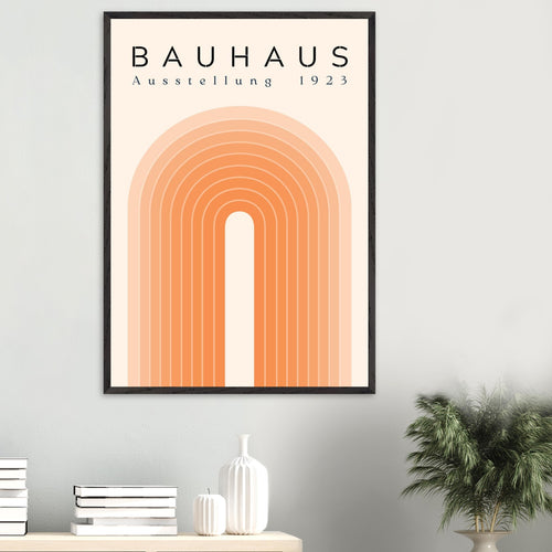 Artfulprints Poster Bauhaus - Orange rainbow   - 50x70 cm - Oranje
