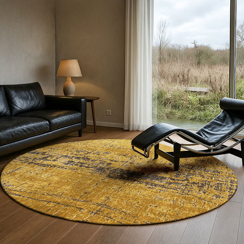 Louis De Poortere binnen & buiten machinewasbaar vloerkleed Mad Men Griff van 70% gerecycled PET - geel - 290x290cm
