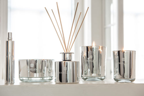 J-Line geurkaars Excellent - Cotton Candy - glas - zilver - large - 40U