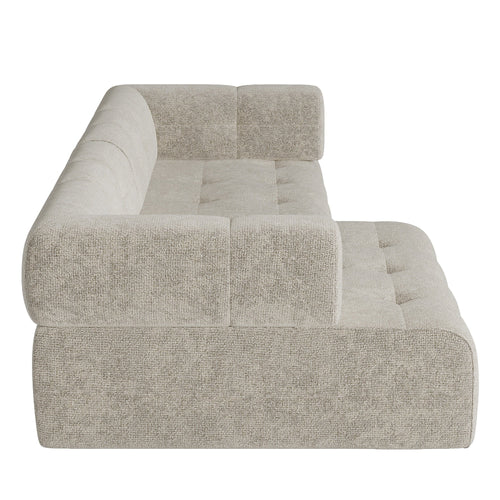 Sia Home - Hoekbanken links CHARLIE - Chenille fluweel - Mol - 238cm