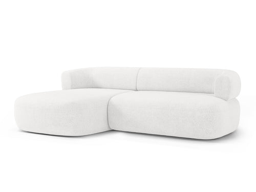 Micadoni linker hoekbank Jenny 5-zits, boucle ivoor - 145x225x73cm