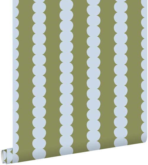 ESTAhome behang grafische print blauw en groen - 0.53 x 10.05 m - 131747