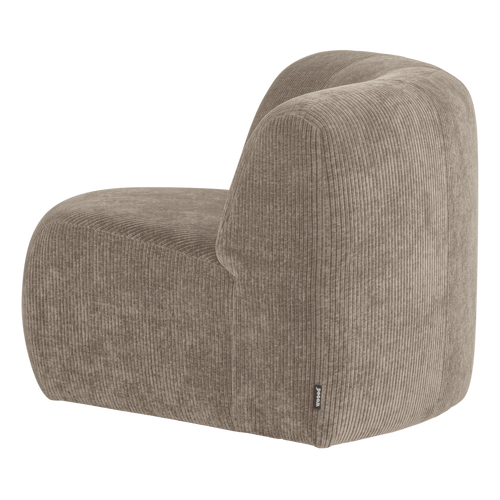 WOOOD hoekelement rond Mojo Base - Ribstof - Donkerzand - 74x110x110