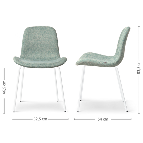 Nolon Nora-Fé Eetkamerstoelen Set van 2 - Zacht Groen - Witte Poten - vtwonen shop