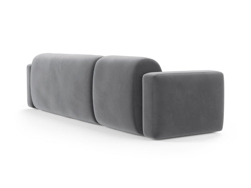 Cosmopolitan Design Modulaire hoekbank rechts Strino 3-zits, flueel grijs - 136x308x78cm