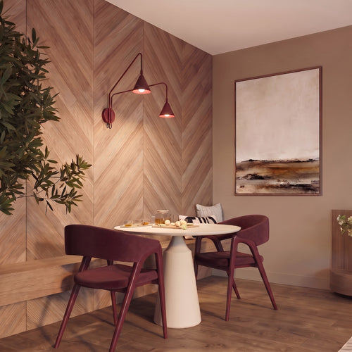 Sollux Lighting Wandlamp NOX 2 bordeaux met schakelaar - 150x80x30cm