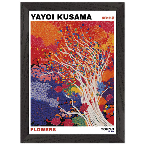 Artfulprints Poster met Lijst Yayoi Kusama - Artistic tree   - A4 21x29.7 cm - Meerkleurig