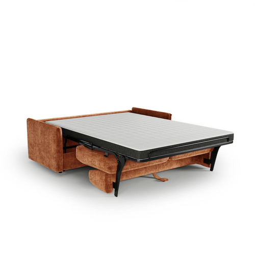 Premium Interiors - Express-slaapbank AVA - gewaafd fluweel terracotta 178cm