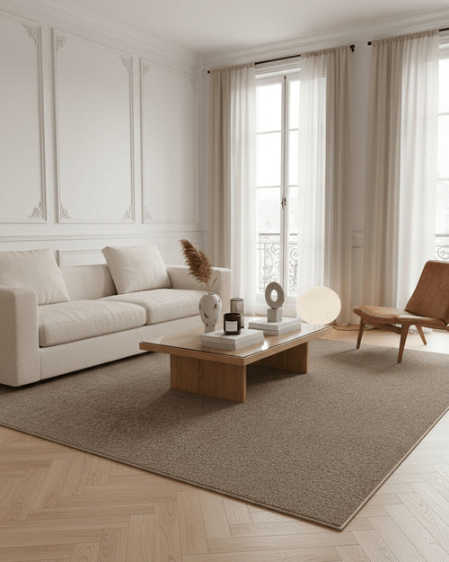 AFK Living vloerkleed Mono - Vloerkleed met getextureerd schapenvacht-effect - taupe - 160x230 cm