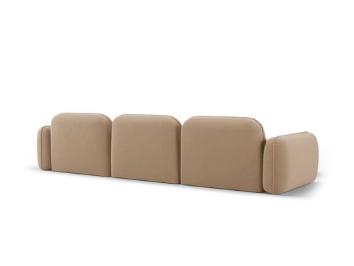Cosmopolitan Design Modulaire hoekbank links Sydney 4-zits, flueel, zand - 165x320x70cm