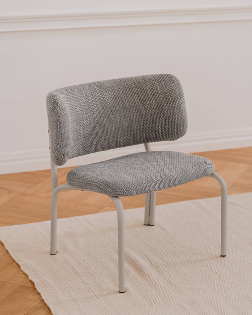 noo.ma Kei Lounge Chair - design fauteuil, metaal en 100% polyester, Black & Grey Mélange