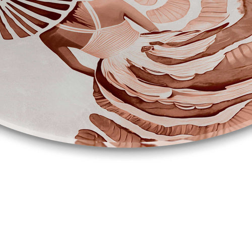 Reinders Ronde jurk terracotta glasschilderij -  oranje - woonkamer - Ø 50cm