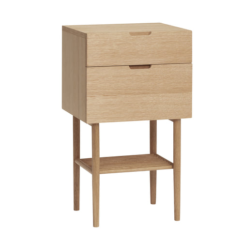 Hübsch nachtkast Acorn - mdf/oak veneer/oak wood - 40x35xh70cm