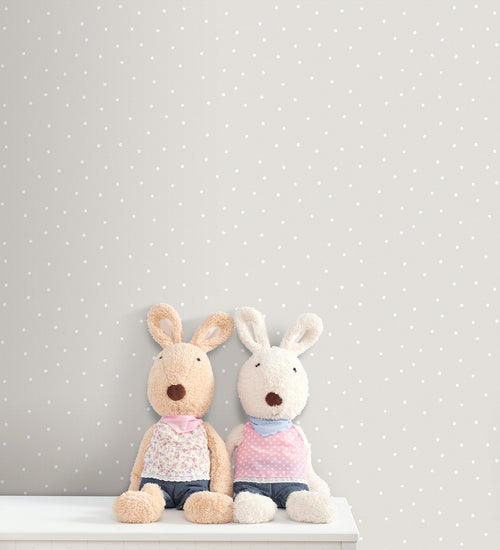 Sanders & Sanders behang stippen beige en wit - 53 cm x 10 m - 640464