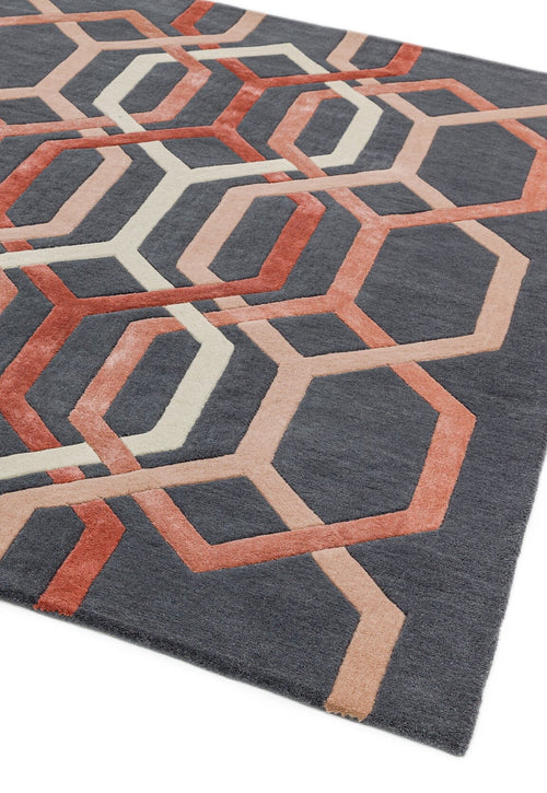 Vloerkleed MOMO Rugs Matrix MAX66 Hexagon Charcoal 120x170 cm