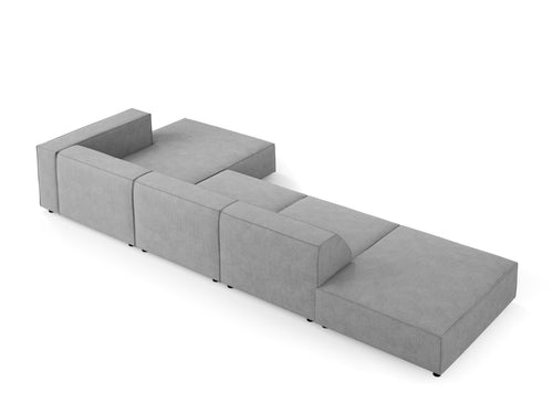 Cosmopolitan Design rechter hoekbank Arendal 5-zits, chenille met ribbeleffect, donkergrijs - 166x341x70cm