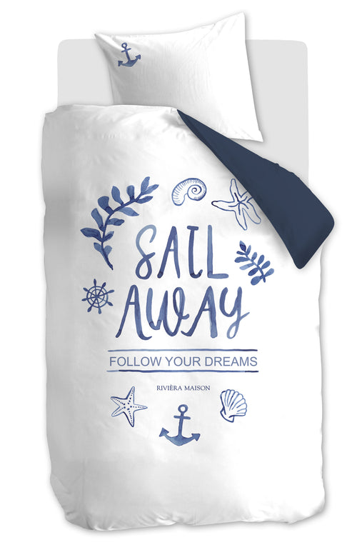 Rivièra Maison Dekbedovertrek Sail Away - 140 x 200/220 cm - Blauw
