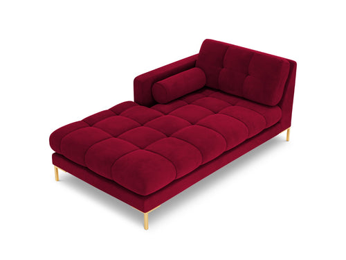 Cosmopolitan Design linker meridiaan Bali flueel, rood - 185x102x75cm