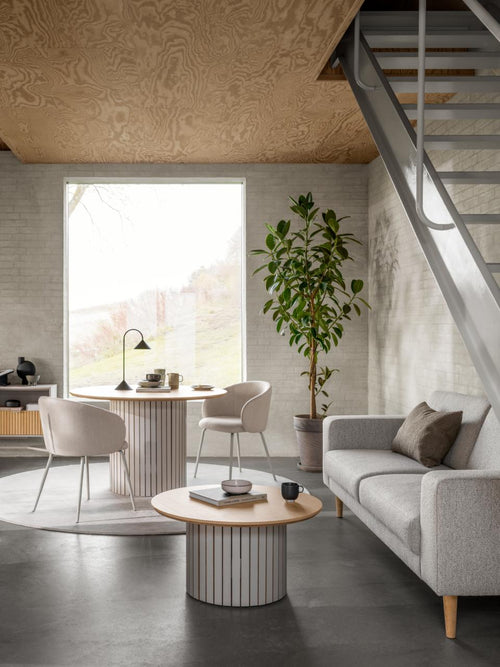 Rebellenclub Eetkamerstoel Rylin - Set van 2 - Beige met beige frame