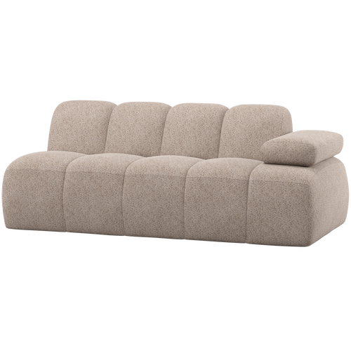 WOOOD 2-zits element bank arm rechts Mojo - Wollig - Donkerzand - 74x204x97 - vtwonen shop