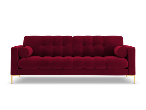 Cosmopolitan Design Bank Bali 4-zits, flueel, rood - 96x217x75cm
