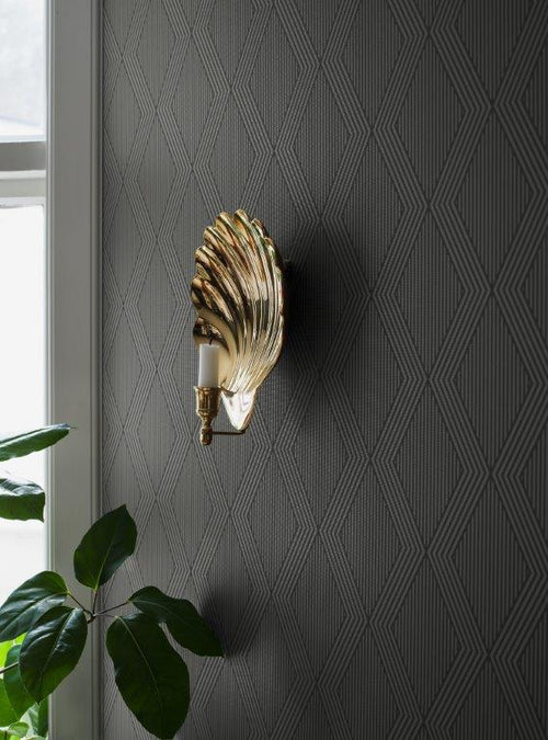 Borastapeter behang geometrische vormen donkergrijs - 53 cm x 10.05 m - 661000