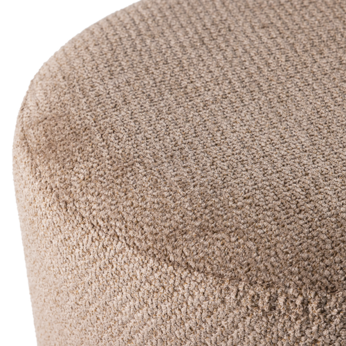 WOOOD poef met draaivoet Islen - Bouclé - Bruin - 47x39x39