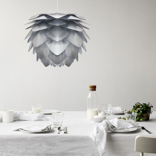 Umage Silvia Medium hanglamp brushed steel - met koordset wit - Ø 50 cm - vtwonen shop