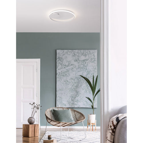 Merano Bellevue 50cm Geïntegreerde LED Semi Flush Light Sandy White Aluminium LED 32W 2320Lm 3000K