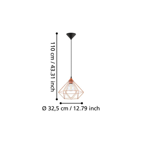 EGLO hanglamp Tarbes - e27 - 32.5 cm - zwart - vtwonen shop