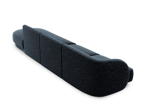 Micadoni - Rechte bank "Miley" 4 zitplaatsen, chenille, koningsblauw - 90x323x70cm