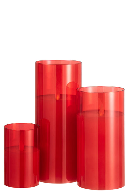 J-Line ledlamp Blinkend - glas - rood - large