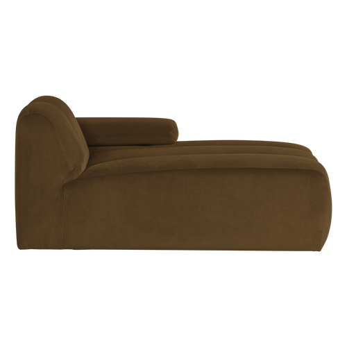 WOOOD chaise longue bank rechts Mojo - Velvet - Honinggeel - 74x124x162