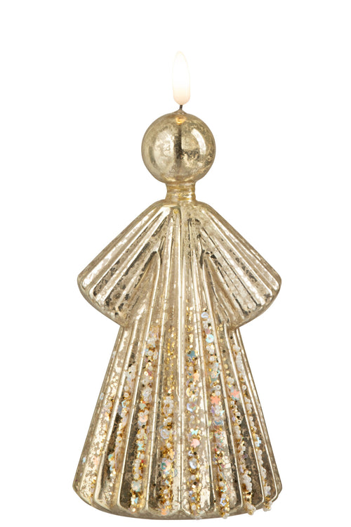 J-Line figuur Engel - glas - goud - large - LED