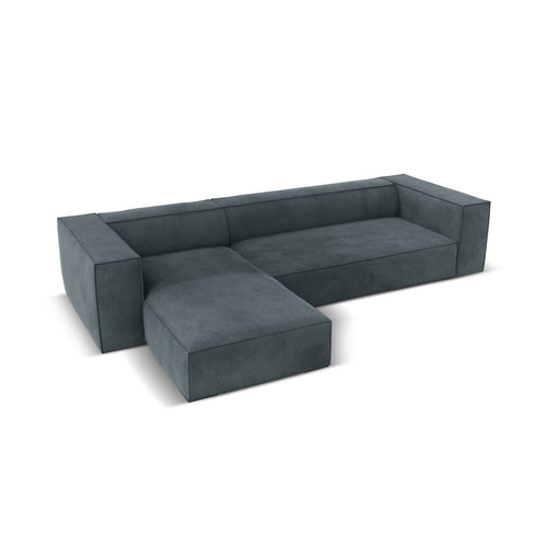 Cosmopolitan Design - Linker hoekbank Turin 5-zits, structurele stof blauw grijs - 173x290x68cm