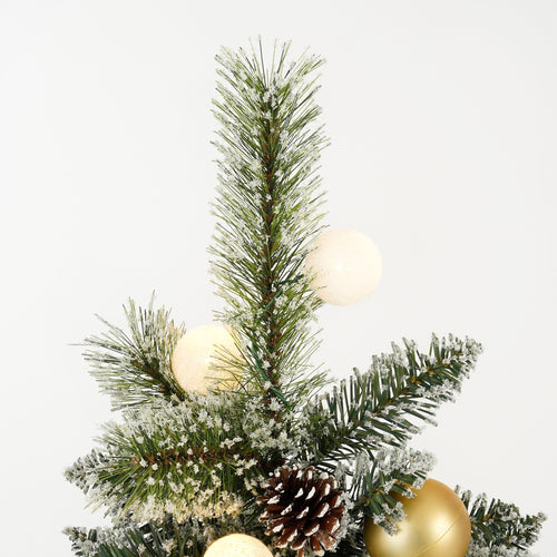 Black Box Trees Kaprun Kunstkerstboom in Pot met LED Verlichting en Timerfunctie - H90 x Ø51 cm - Groen, Goud - vtwonen shop