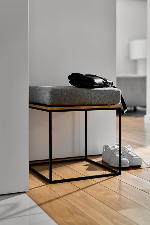 noo.ma FEO Poef - Oak / Universal Grey Wool