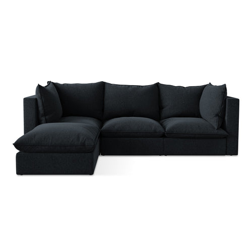 LaMiaSofa hoekbank links Ravenna - velours - koningsblauw - 255x165x77